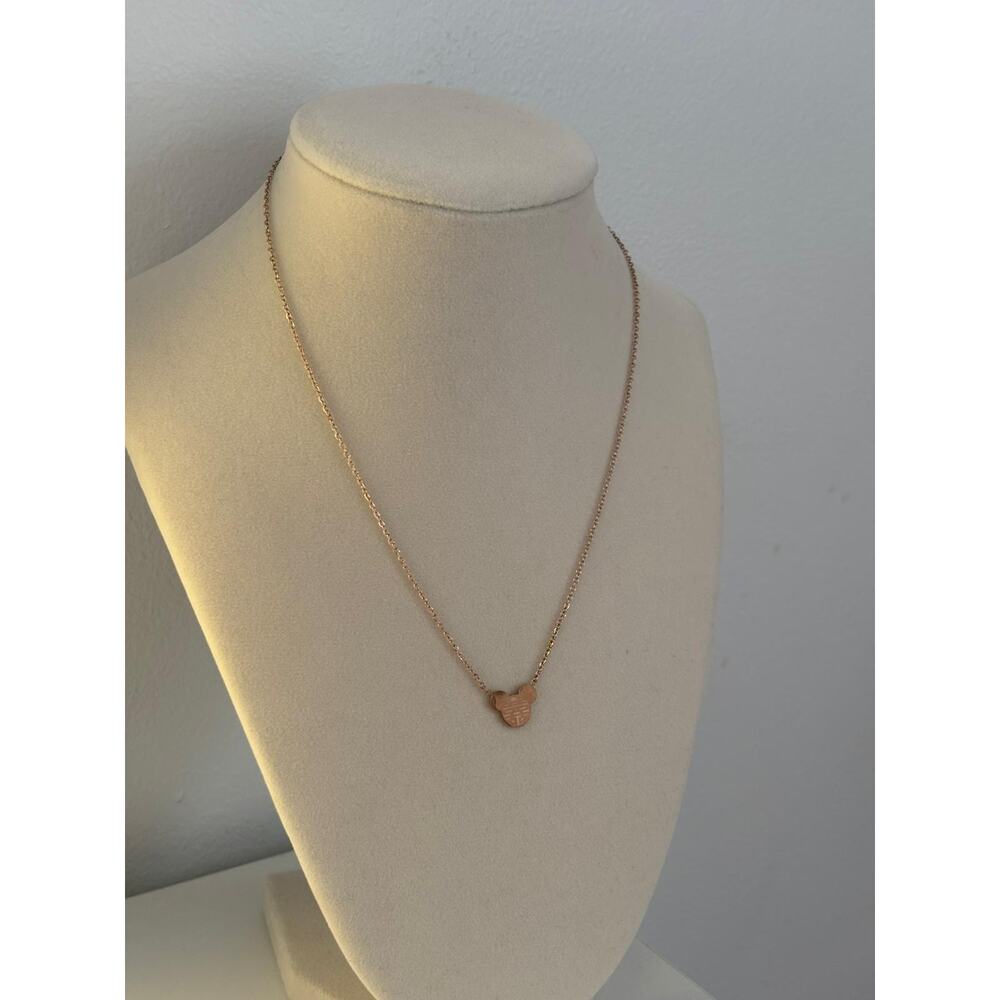 Gold Mouse Pendant Necklace Stainless Steel Cute Minimal Dainty Gift - Picture 6 of 6